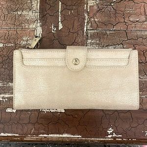 HOBO brand Dunn Wallet in Pearled Silver